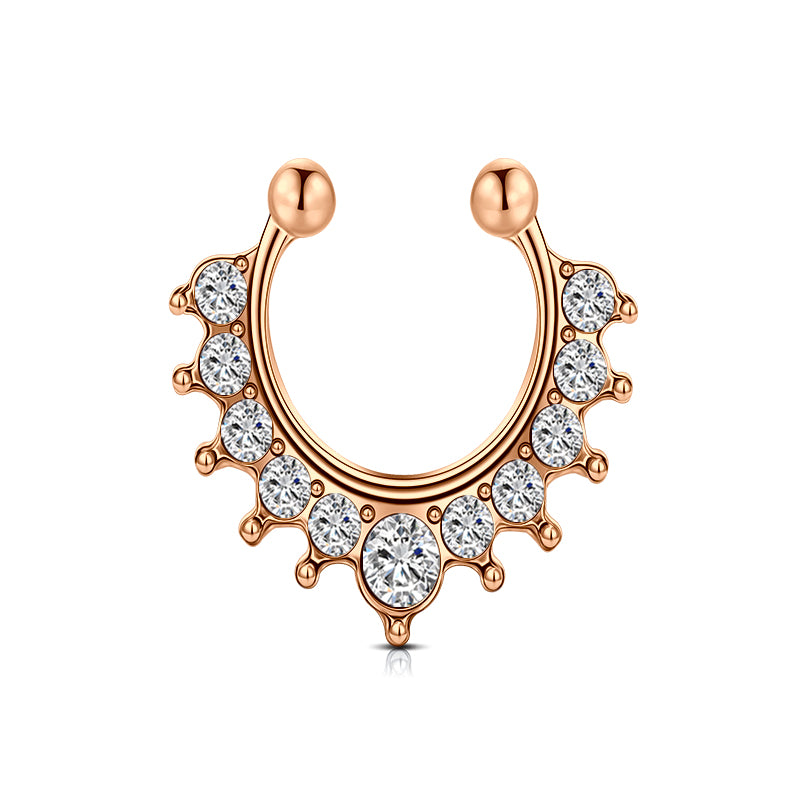 HorseShoe Point Drill Fake Nose Ring Hoop