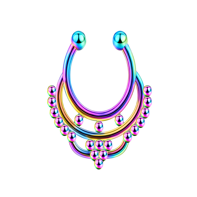 Double Layer Ball Fake Nose Ring Hoop