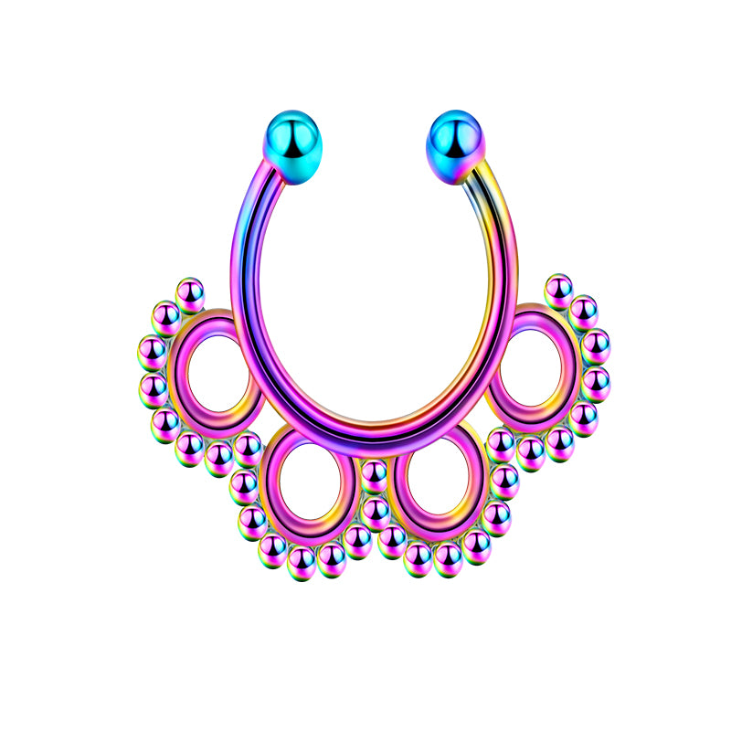Four Circles Fake Nose Ring Hoop