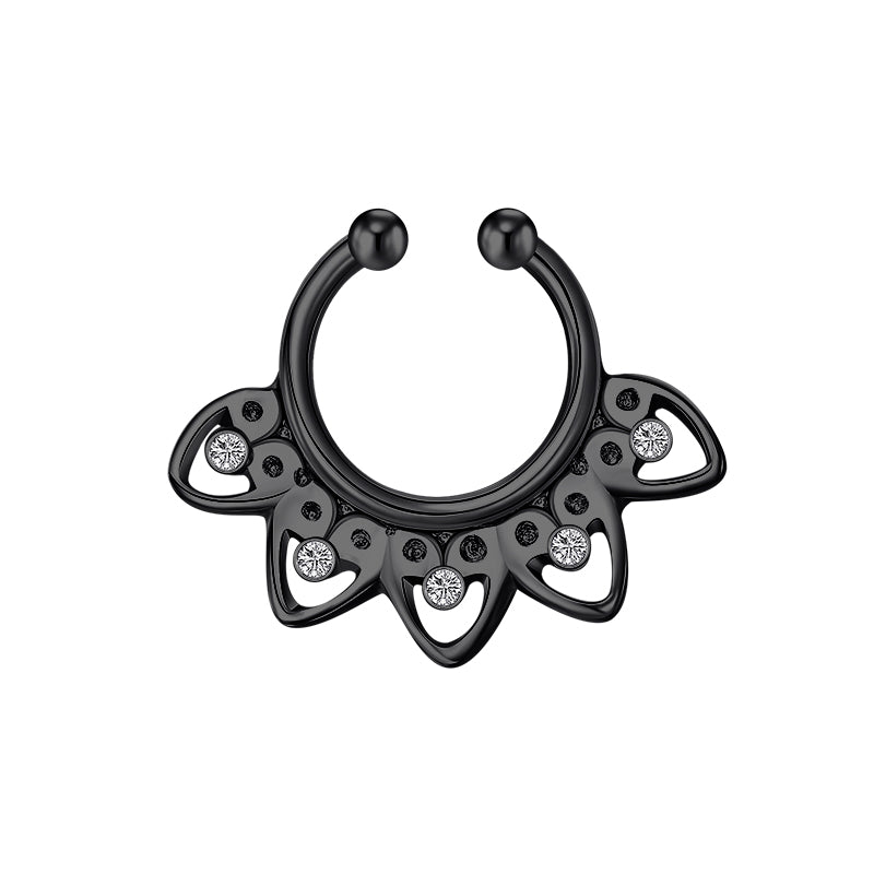 Five Petal Spot Drill Fake Nose Ring Hoop