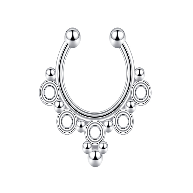 Five Laps Nine Balls Fake Nose Ring Hoop