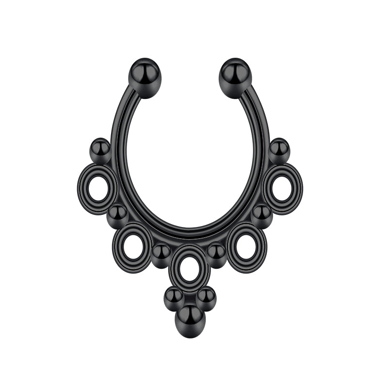 Five Laps Nine Balls Fake Nose Ring Hoop