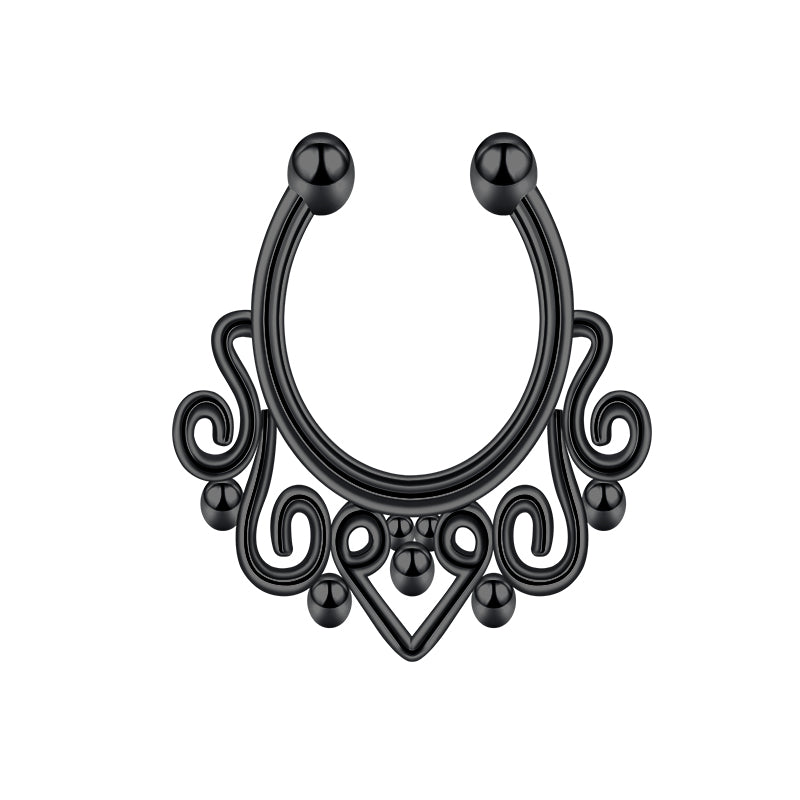 Lace Heart Fake Nose Ring Hoop