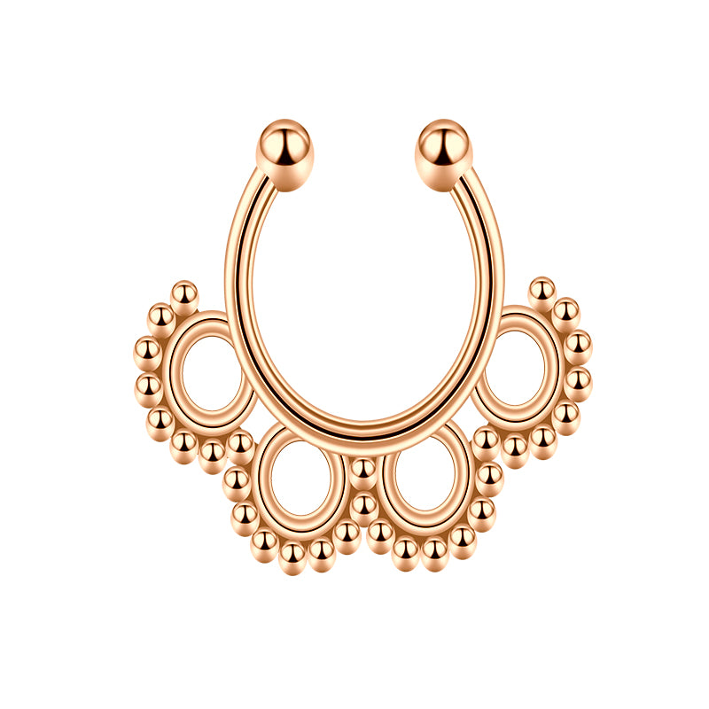 Four Circles Fake Nose Ring Hoop