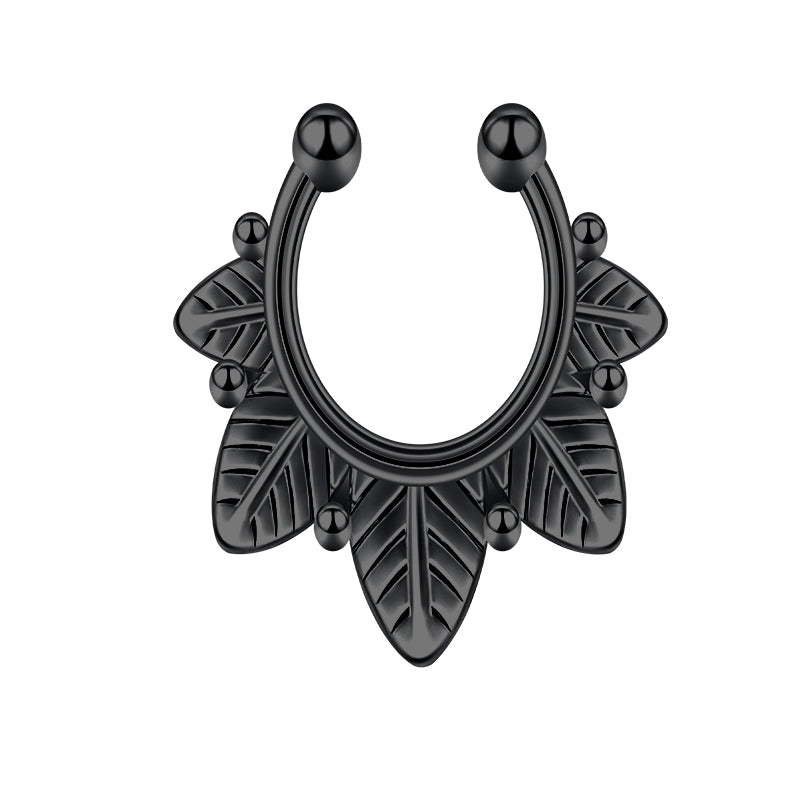 Five Leaves Fake Nose Ring Hoop