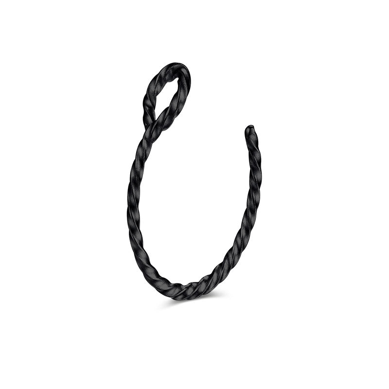 Small Circle Twist Rod Fake Nose Ring Hoop