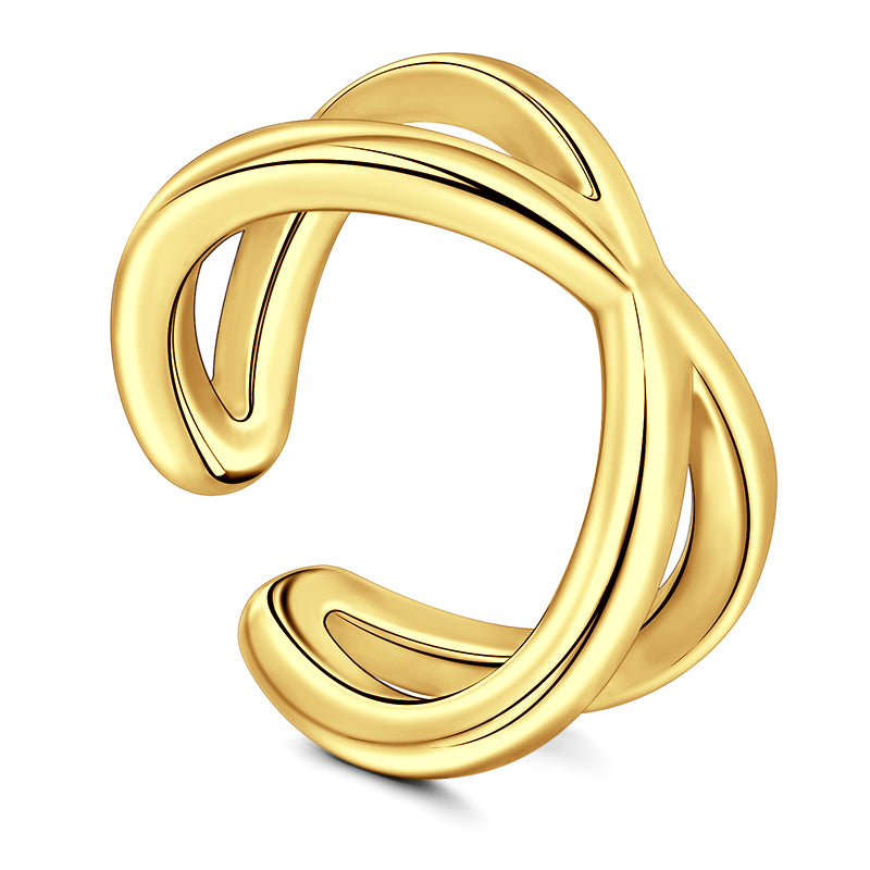 Gold X-shaped ear cuff