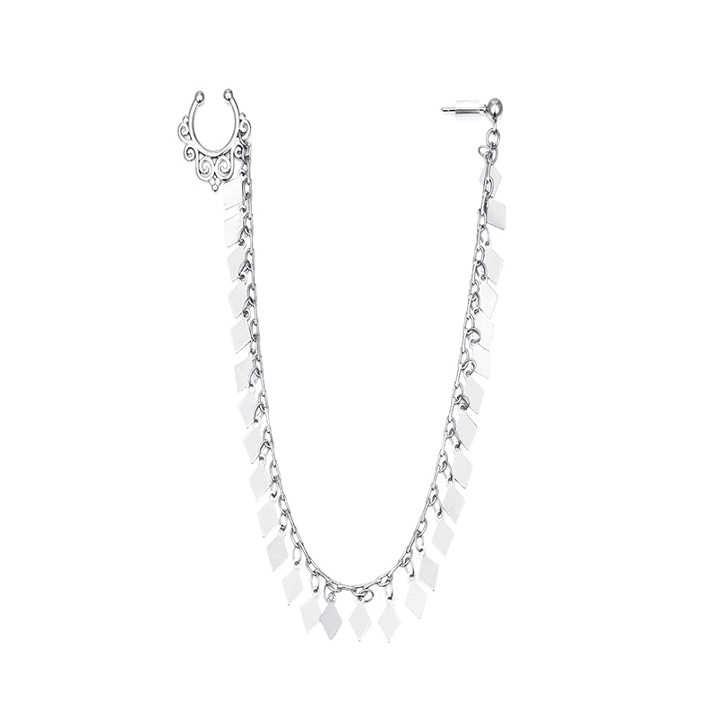 Fake Septum Alloy HorseShoe Copper Chain Nose Clip Chain