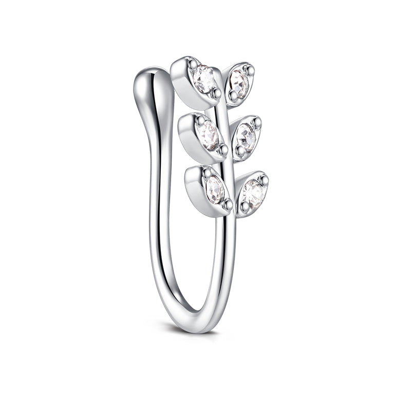 Three Leaf Point Drill Fake Nose Ring Hoop