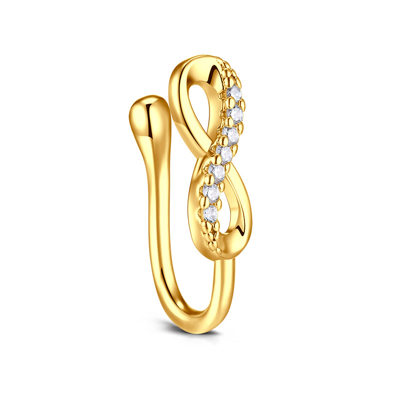 Dot Drill Eight Character Fake Nose Ring Hoop