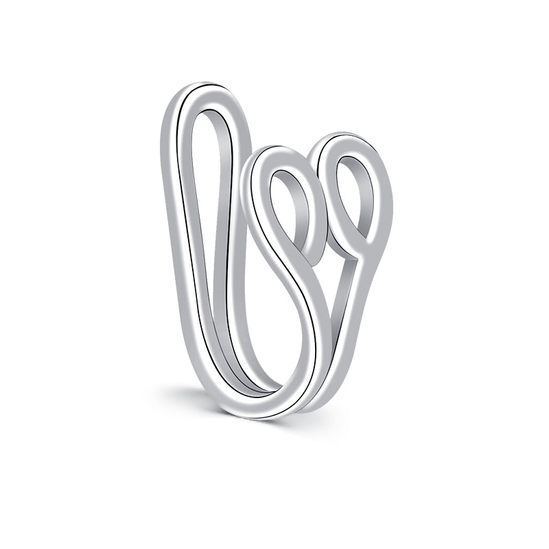 Inward Folding Heart Type Fake Nose Ring Cuffs