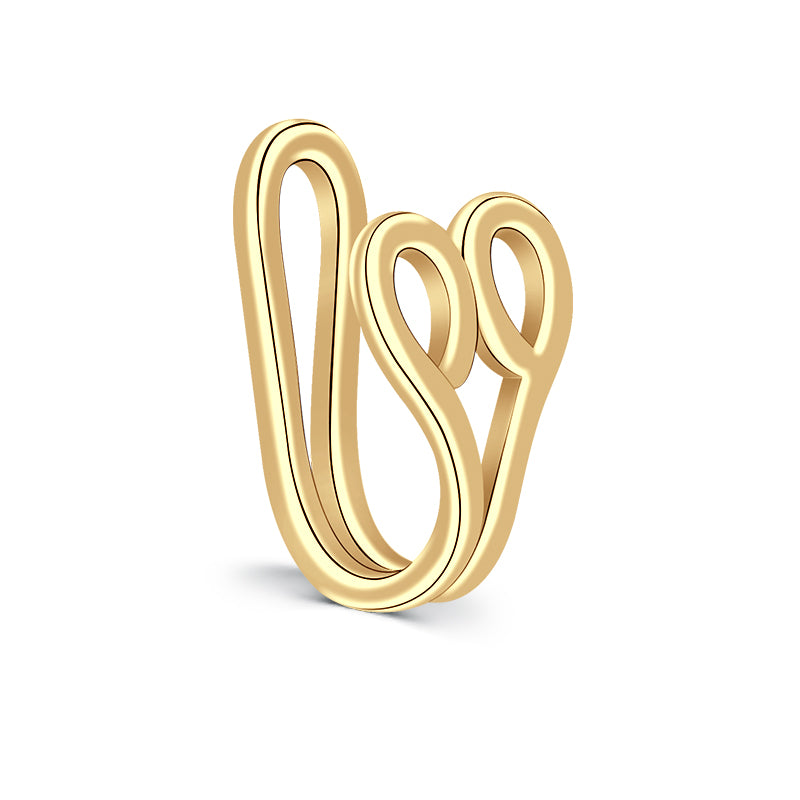 Inward Folding Heart Type Fake Nose Ring Cuffs