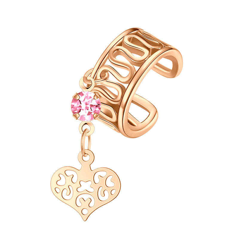 S pattern ear cuff and pink love diamond