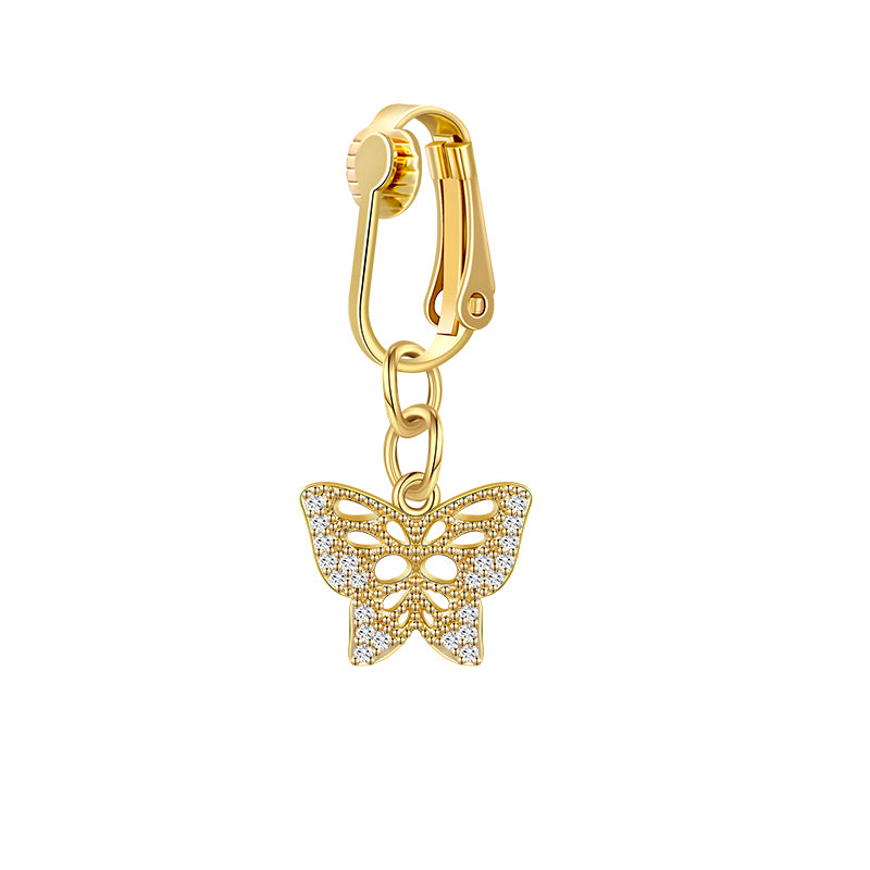 Butterfly Gold Pendant ear cuff