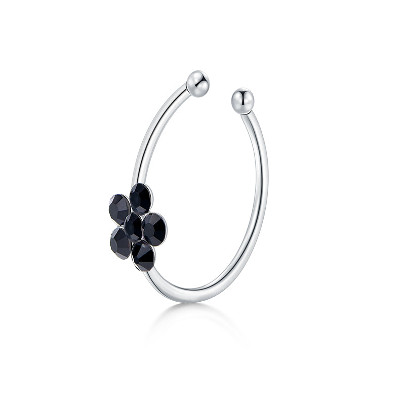 Small Flowers Fake Nose Ring Hoop