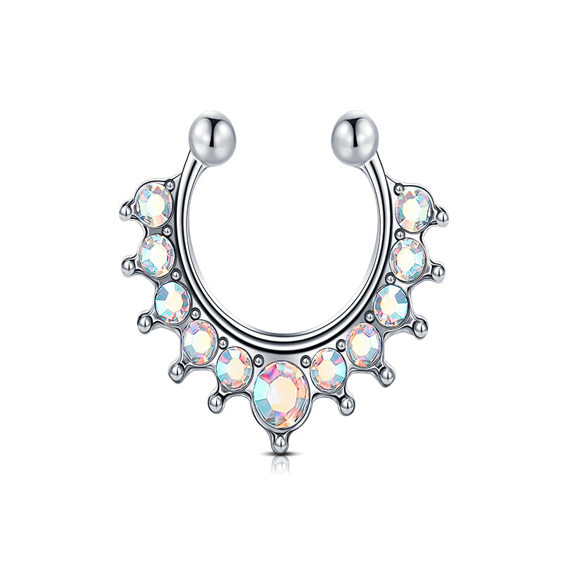Point Drill HorseShoe Fake Nose Ring Hoop