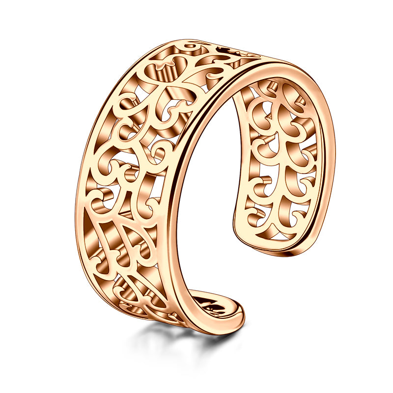 Rose Gold Wide Hollow Foot Ring