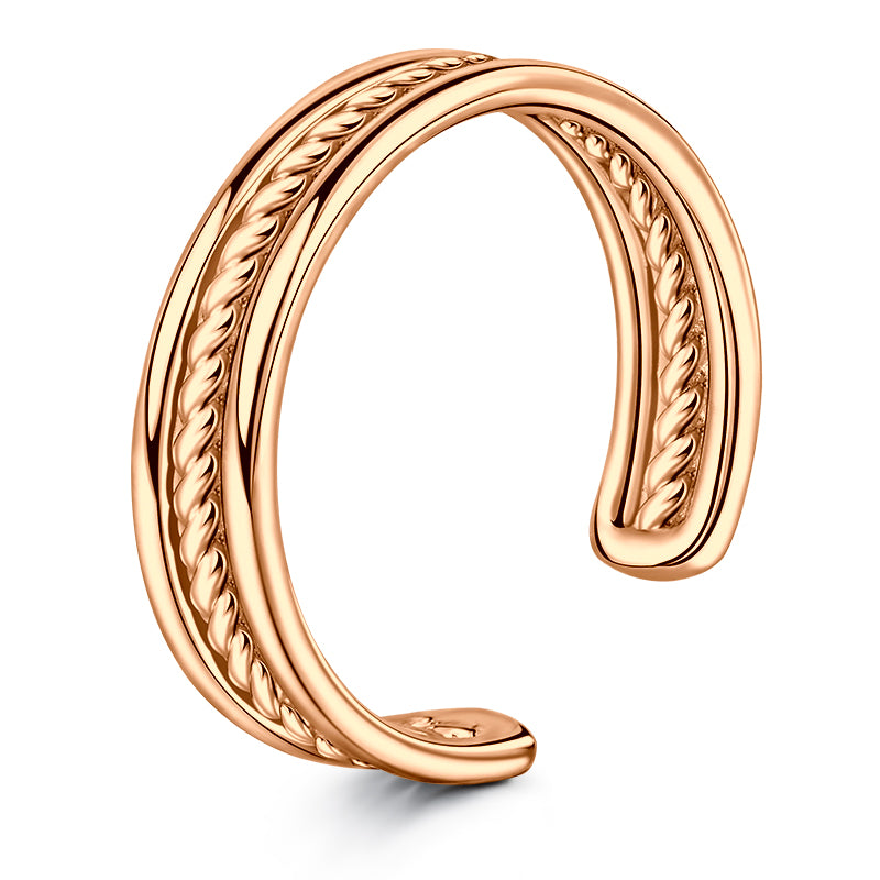 Rose Gold Twist three-layer foot ring