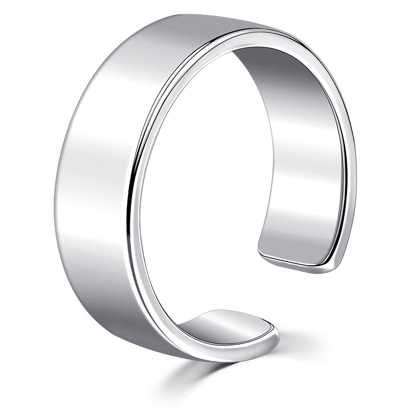Silver Large plain ring foot ring
