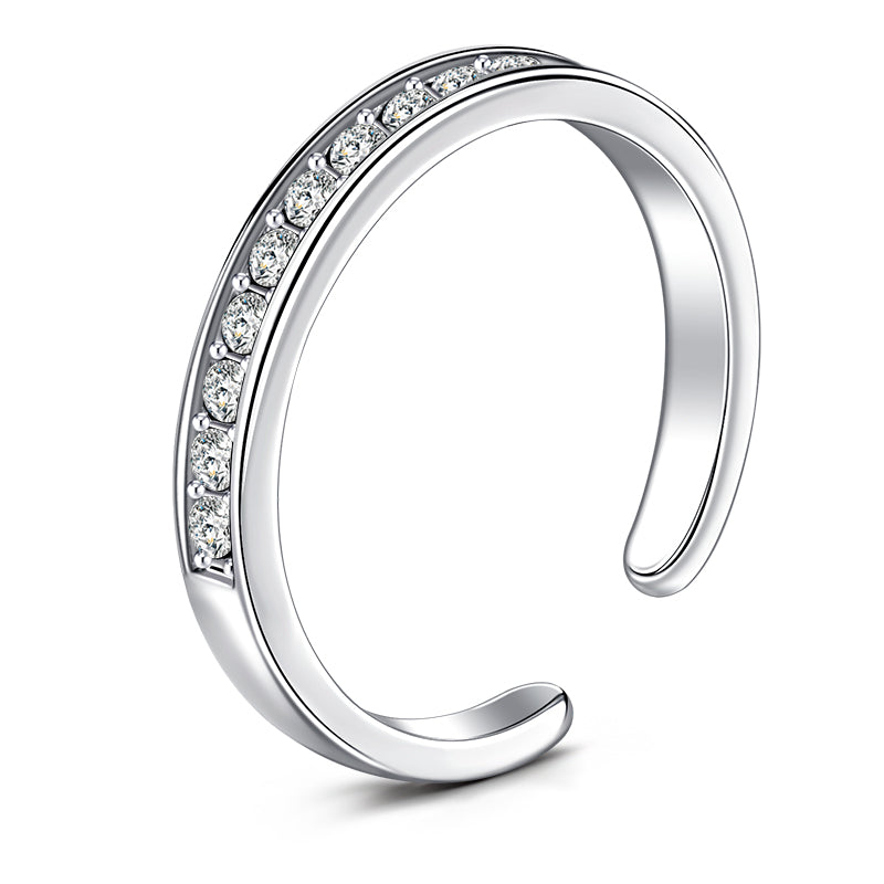 Silver Diamond toe ring