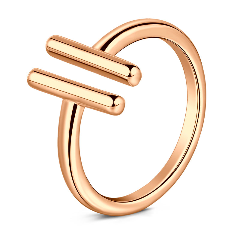 Rose Gold Parallel bars toe ring