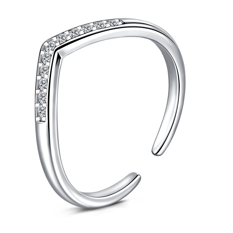 Silver Single - layer pointed foot ring