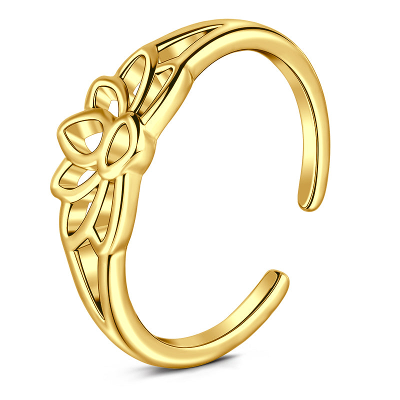 Gold Hollow lotus foot ring