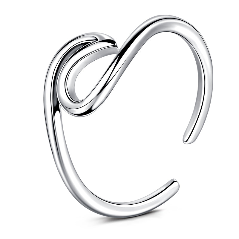 Silver Pointed mouth toe ring