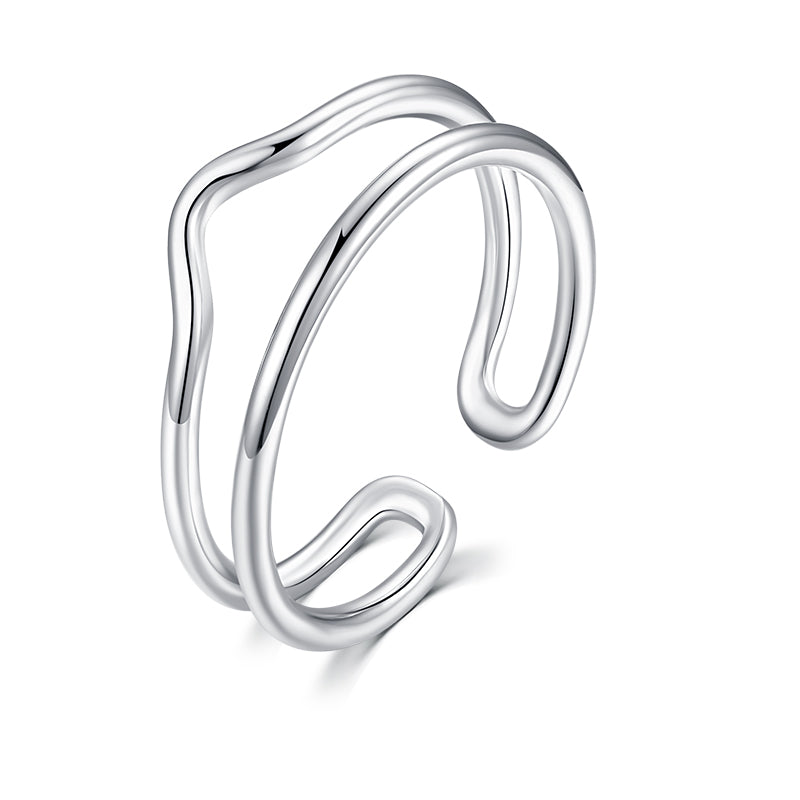 Silver Double ring toe ring