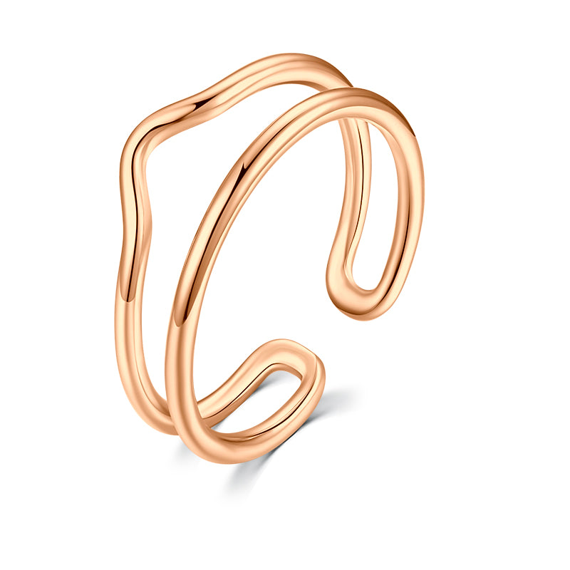 Rose Gold Double ring toe ring