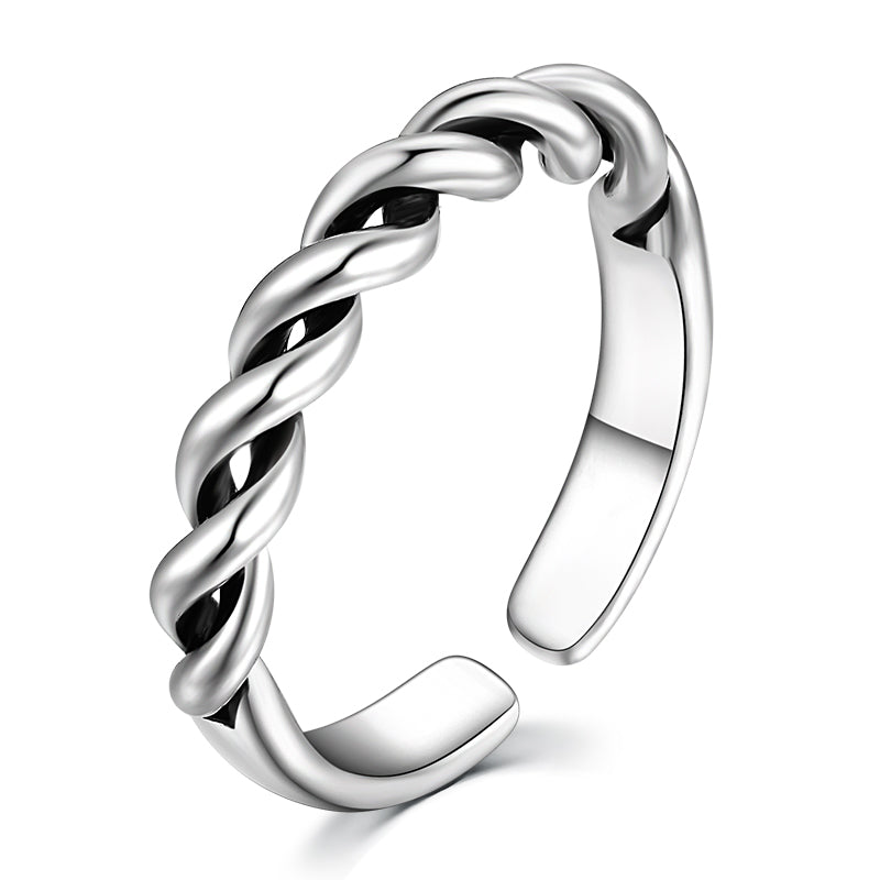 Silver Semi twist toe ring