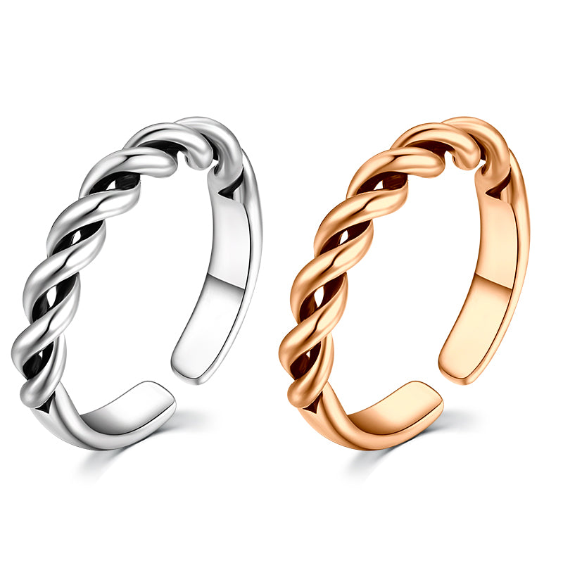 Semi twist toe ring