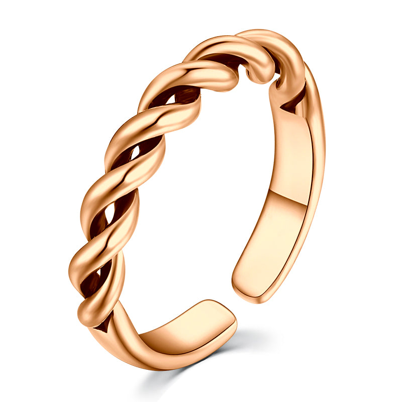 Rose Gold Semi twist toe ring