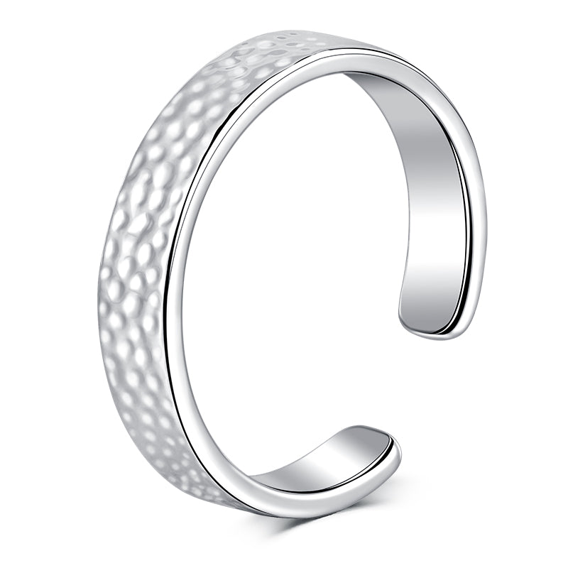Silver burr toe ring