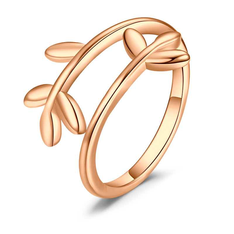 Rose Gold Three leaf toe ring