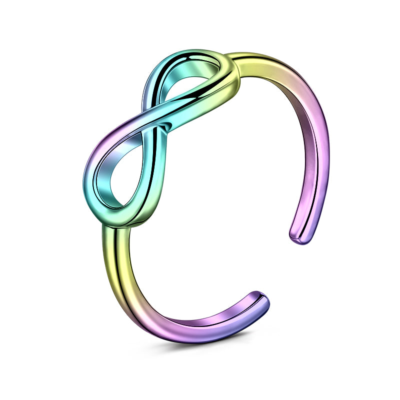 Rainbow Eight character toe ring