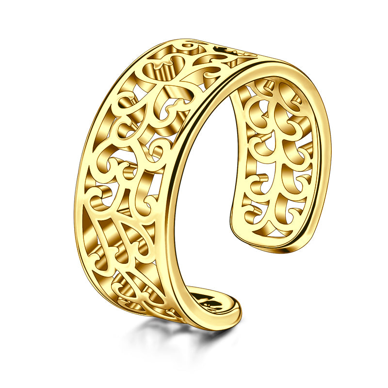 Gold Wide Hollow Foot Ring