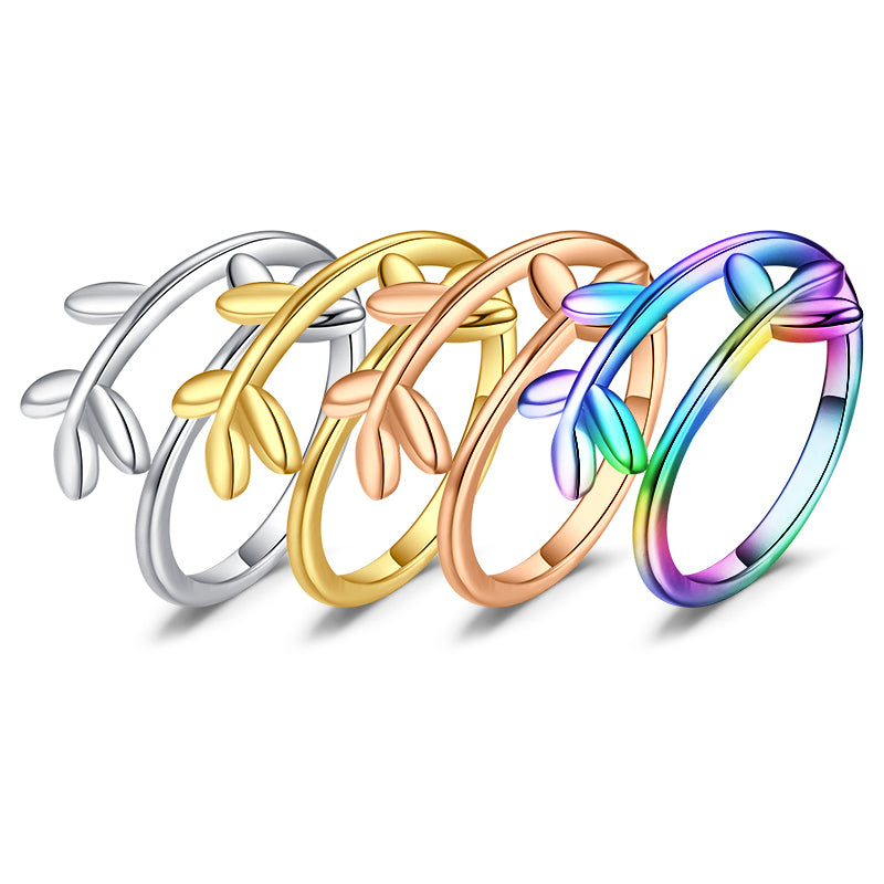 Mulit-color Three leaf toe ring