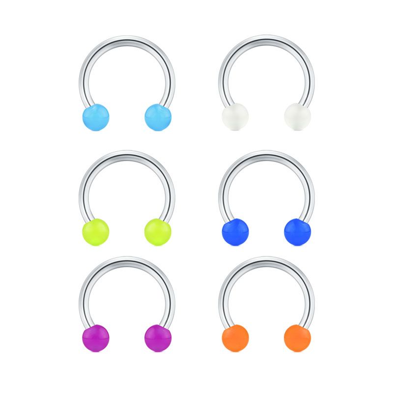 Glow Balls in the Dark 16G Septum Ring Piercing