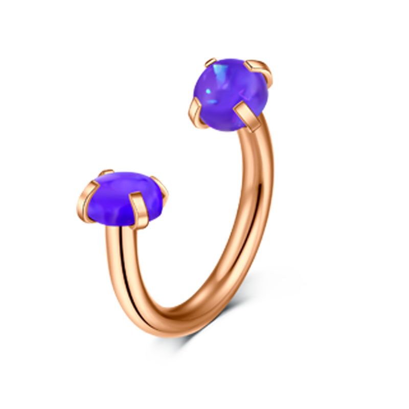Septum Ring 16G Opal Horseshoe Nose Hoop Piercing Helix Earring