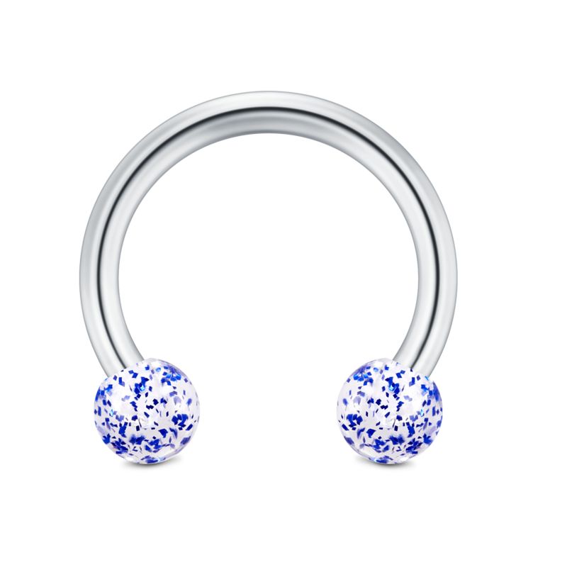 Glitter Ball 16G Septum Ring Horseshoe Piercing