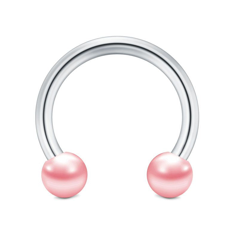 Horseshoe Pearl 16G Septum Ring Helix Earring Piercing