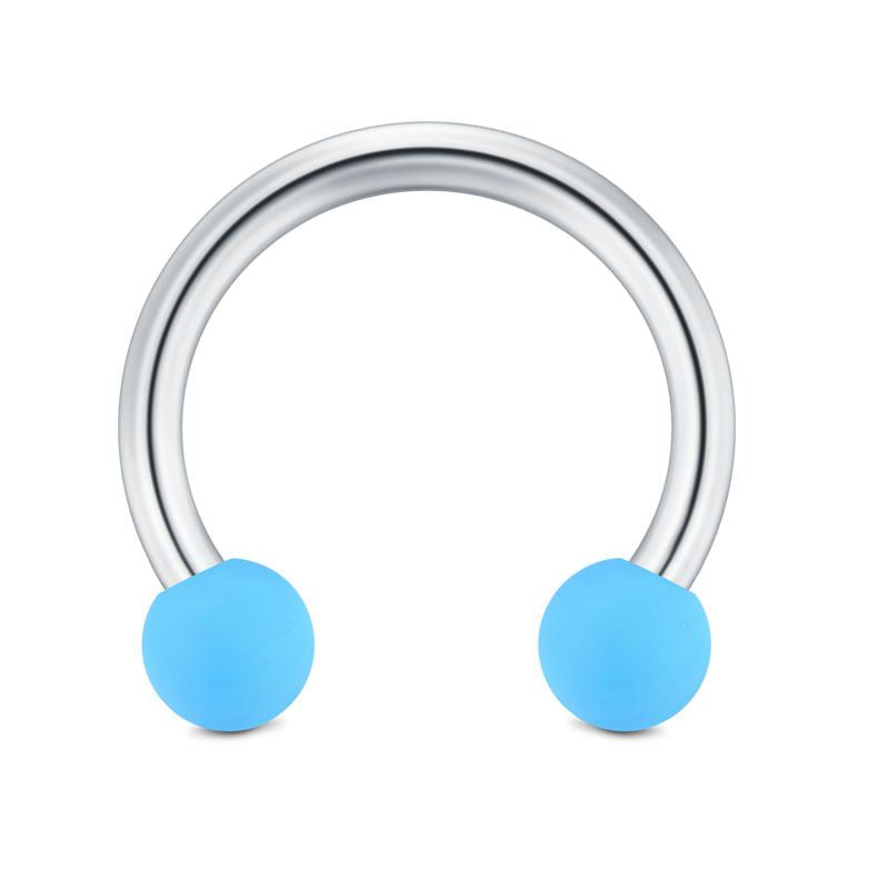 Rubber Ball 16G Septum Ring Horseshoe Nose Helix Cartilage Earring Piercing