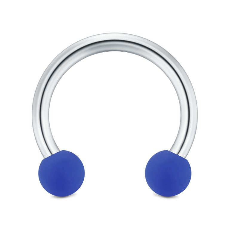 Rubber Ball 16G Septum Ring Horseshoe Nose Helix Cartilage Earring Piercing