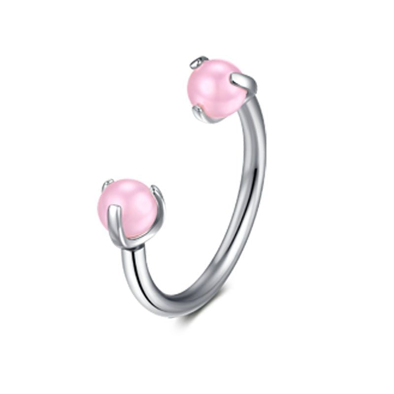 16G Septum Ring Horseshoe Pearl Helix Hoop Earring