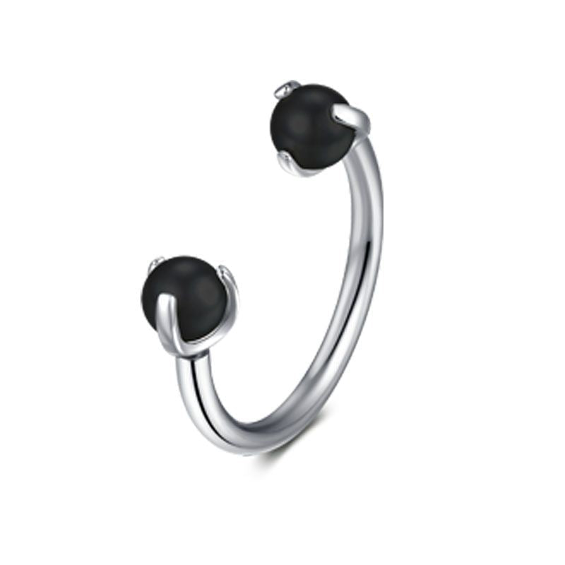 16G Septum Ring Horseshoe Pearl Helix Hoop Earring