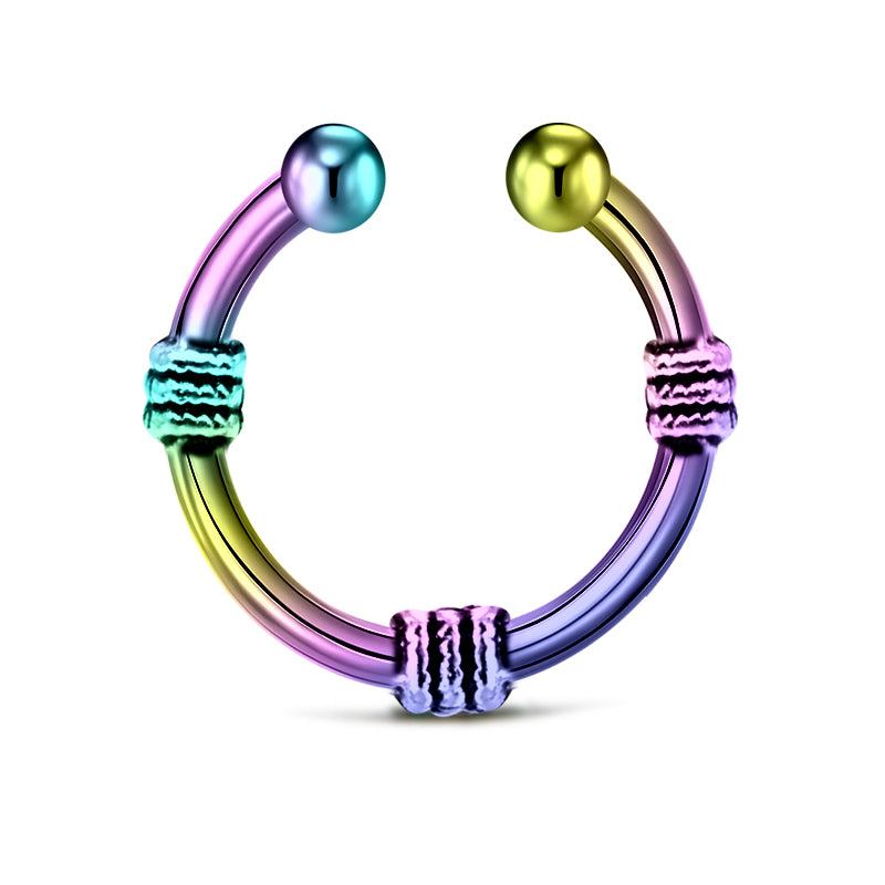 Three Dummy Springs Fake Nose Ring Hoop