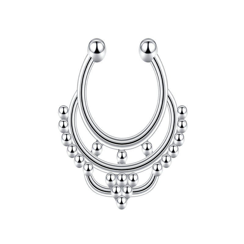 Double Layer Ball Fake Nose Ring Hoop