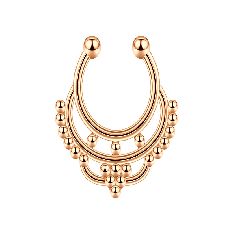 Double Layer Ball Fake Nose Ring Hoop