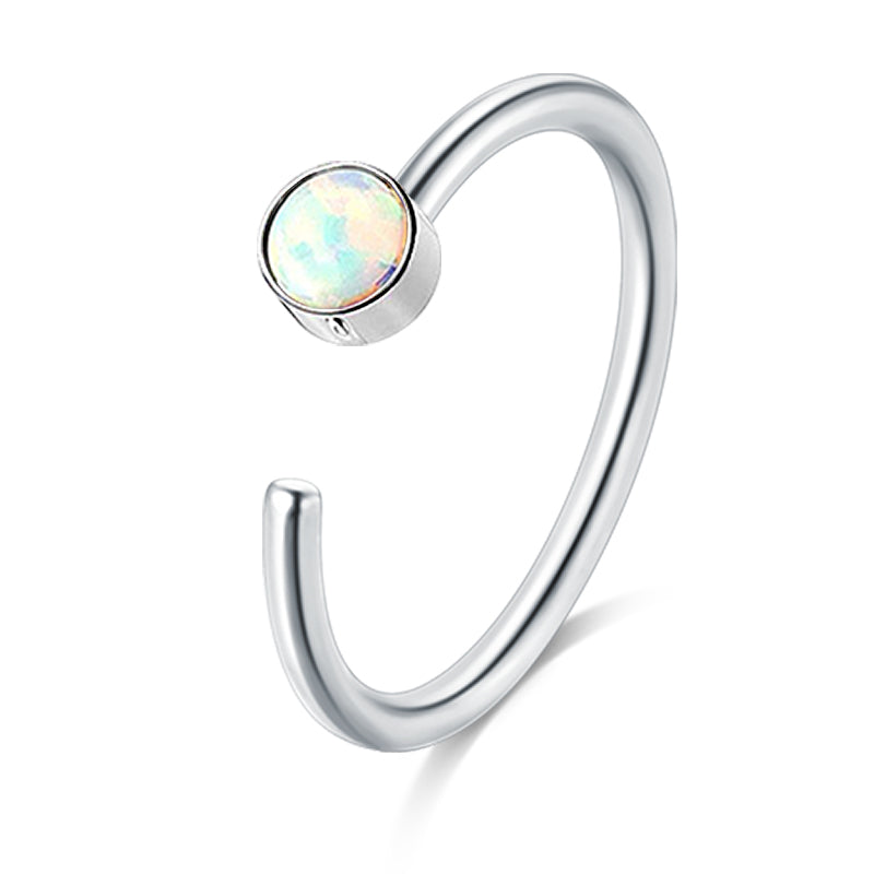 Opal Nose Rings Hoops